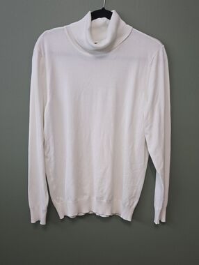 Andrew Marc Womens White Turtleneck Sweater Sz XL